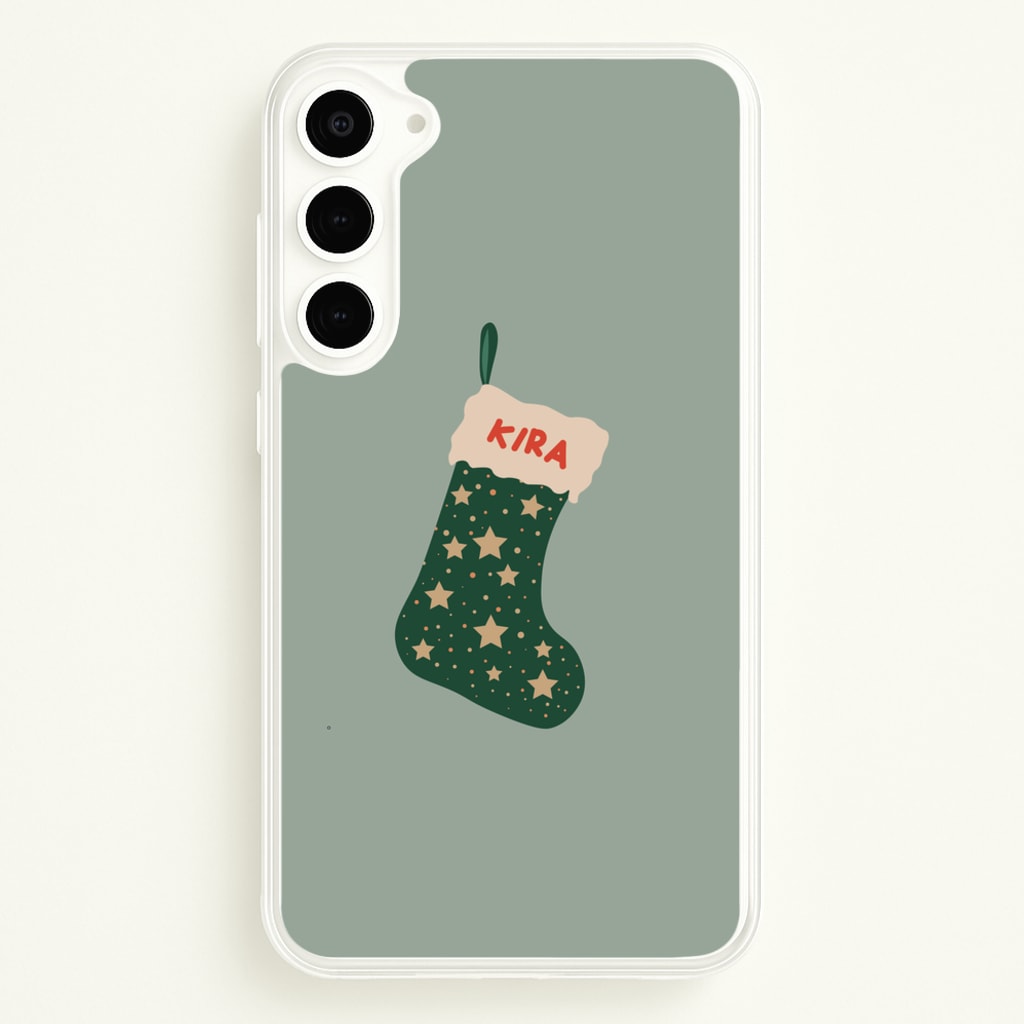 Green Stocking - Personalised Christmas - Christmas Phone Case for Galaxy S23