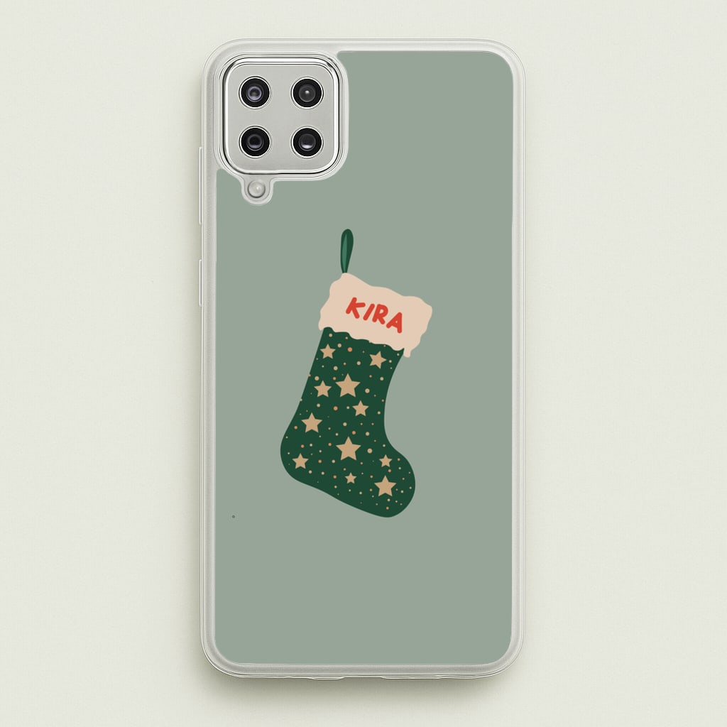 Green Stocking - Personalised Christmas - Christmas Phone Case for Galaxy A12