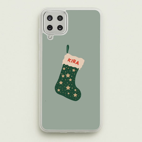 Green Stocking - Personalised Christmas - Christmas Phone Case for Galaxy A12
