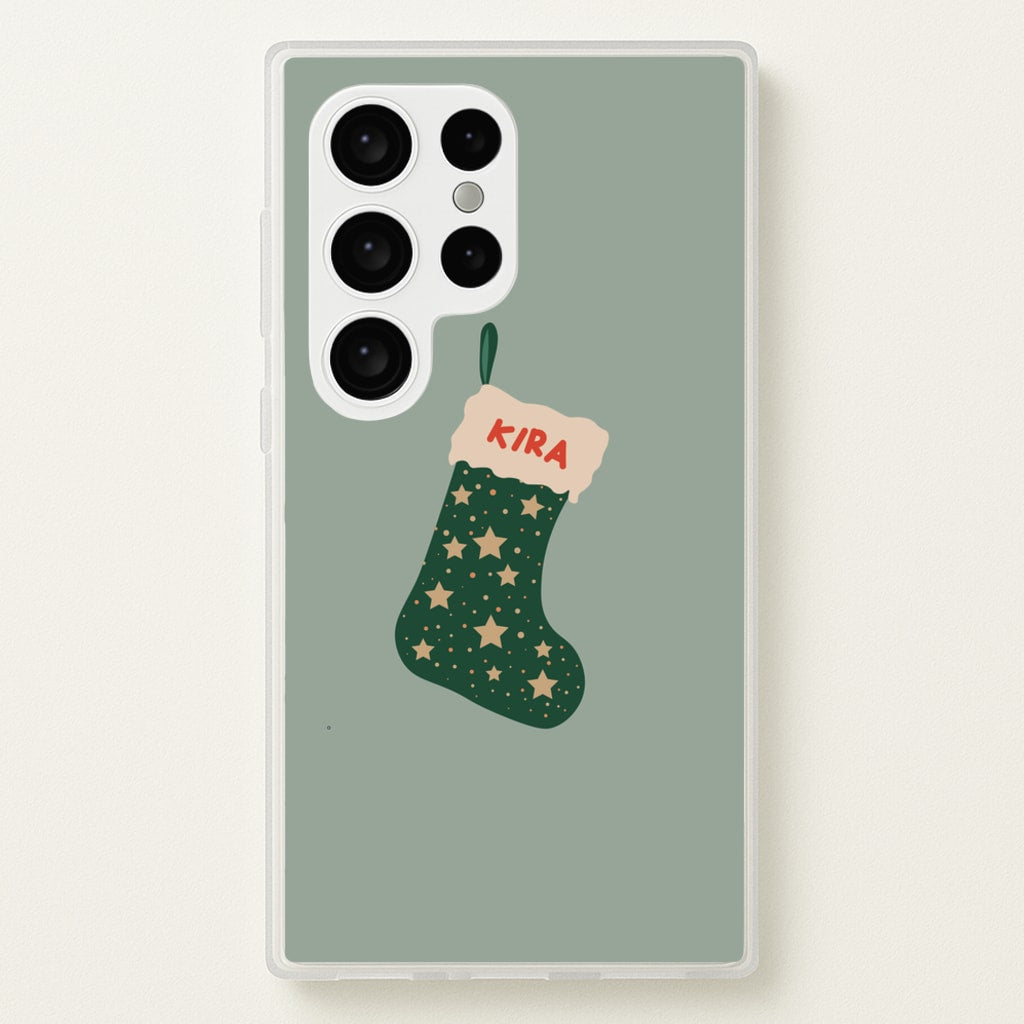 Green Stocking - Personalised Christmas - Christmas Phone Case for Galaxy S24 Ultra