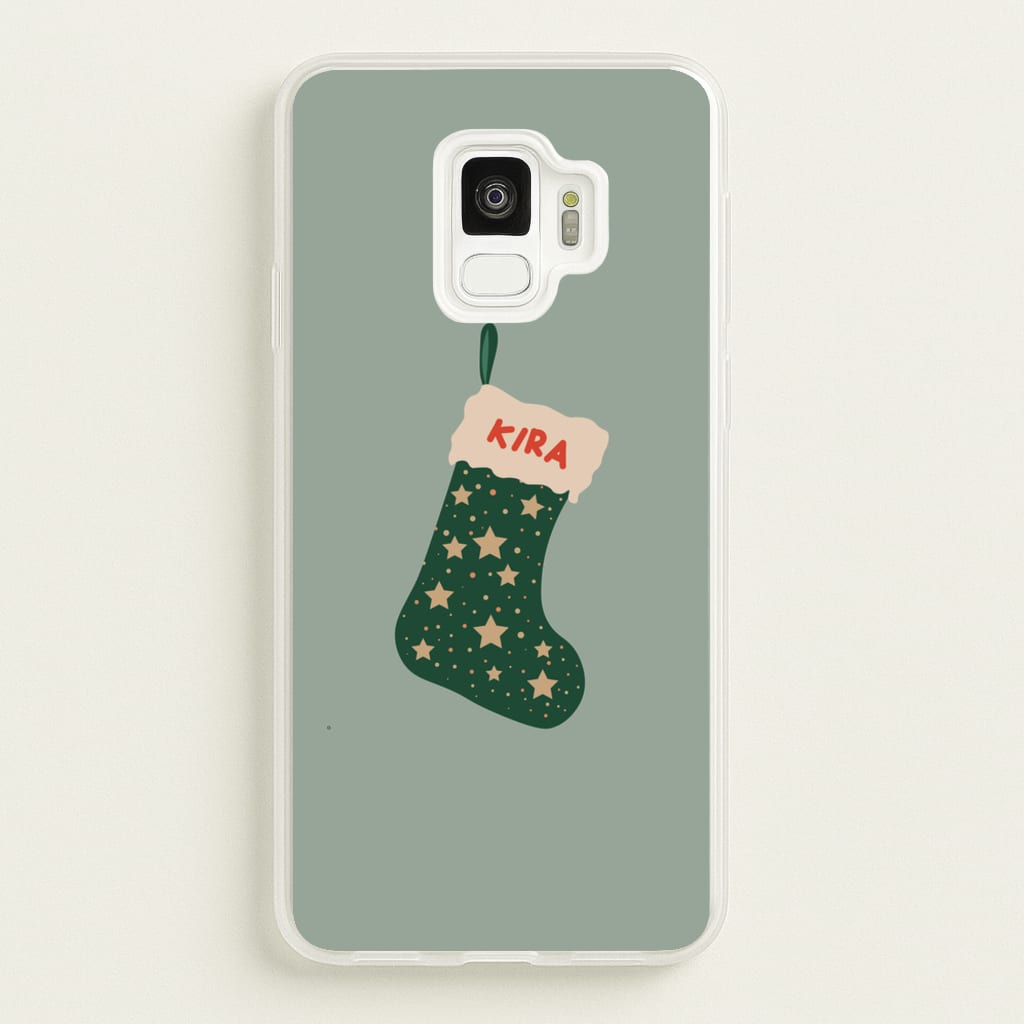 Green Stocking - Personalised Christmas - Christmas Phone Case for Galaxy S9