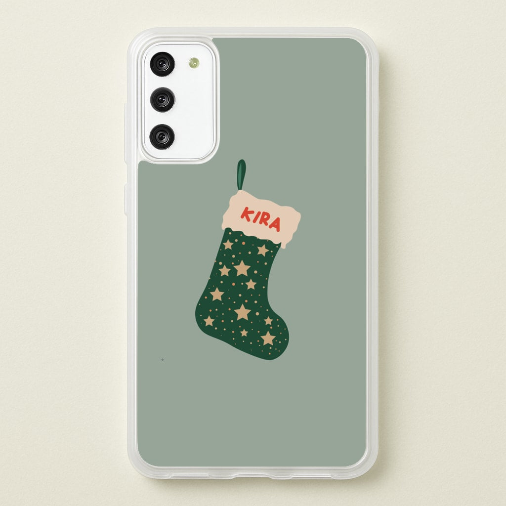 Green Stocking - Personalised Christmas - Christmas Phone Case for Galaxy S20