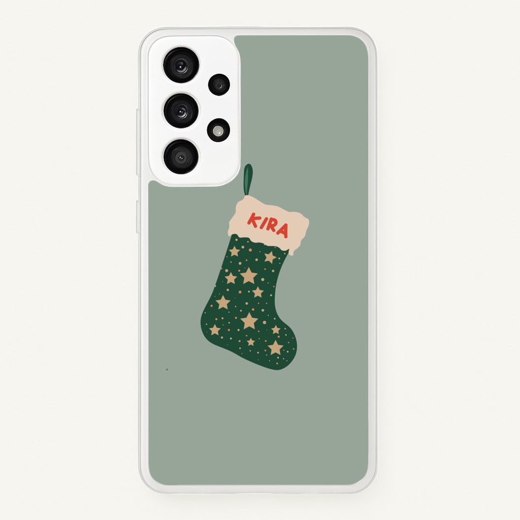 Green Stocking - Personalised Christmas - Christmas Phone Case for Galaxy A53