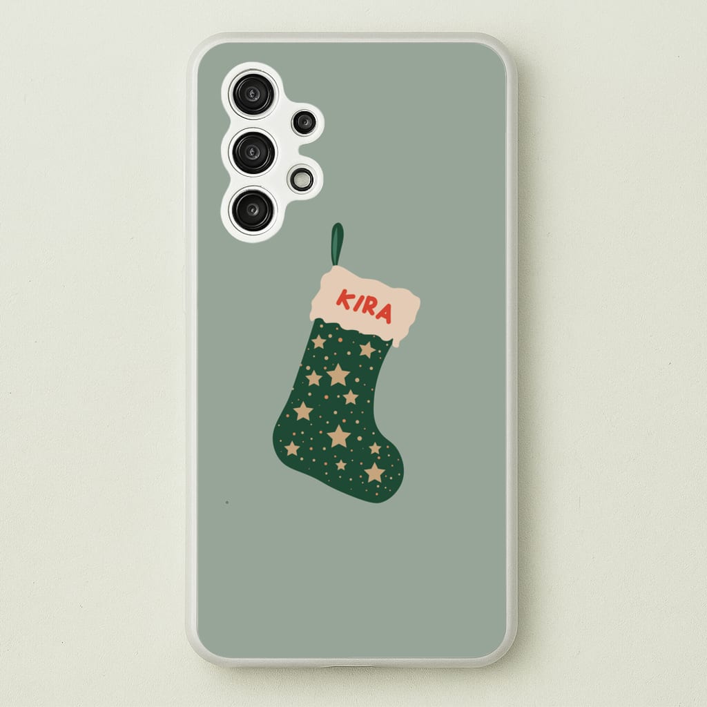 Green Stocking - Personalised Christmas - Christmas Phone Case for Galaxy A13
