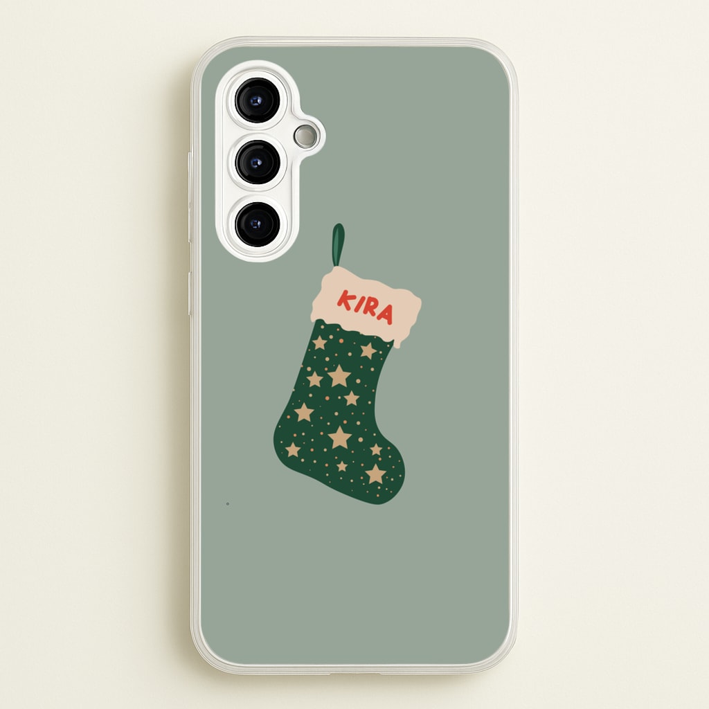 Green Stocking - Personalised Christmas - Christmas Phone Case for Galaxy A54