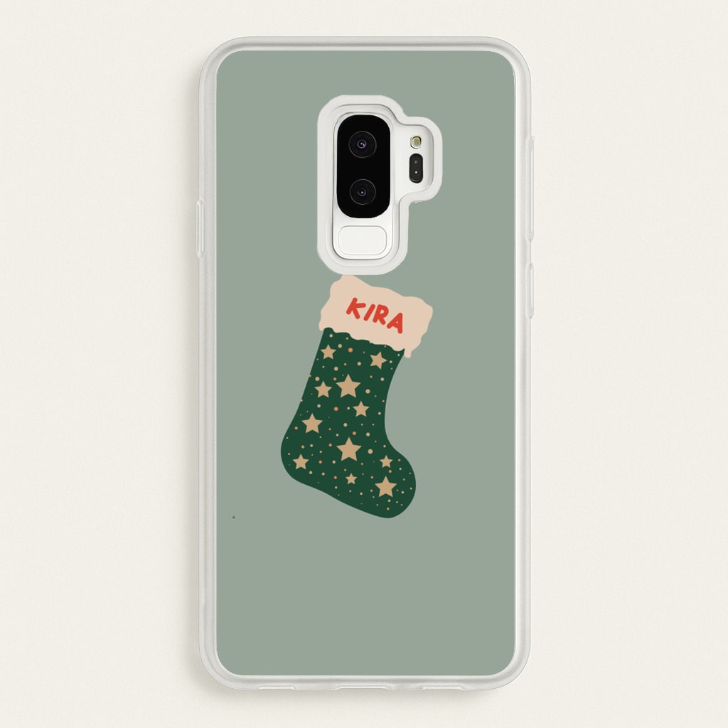 Green Stocking - Personalised Christmas - Christmas Phone Case for Galaxy S9 Plus