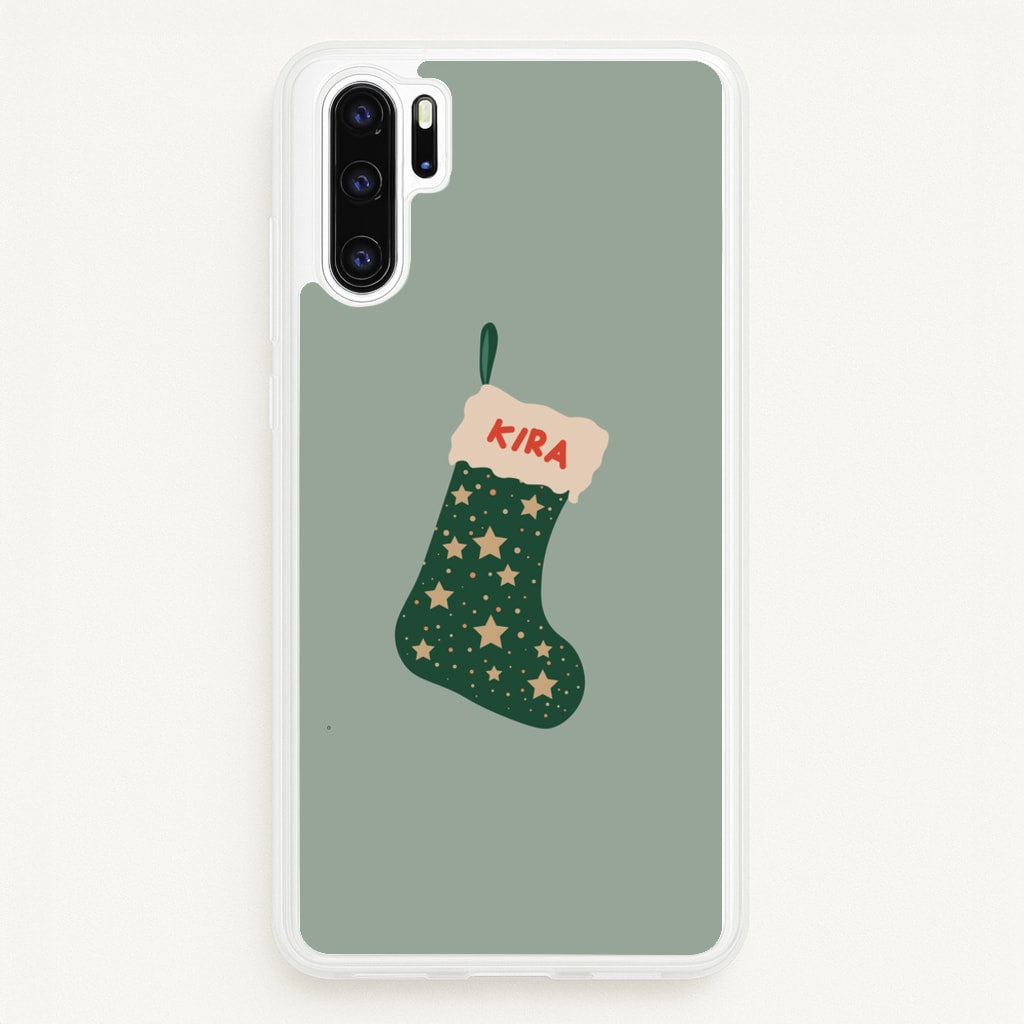 Green Stocking - Personalised Christmas - Christmas Phone Case for Huawei P30 Pro