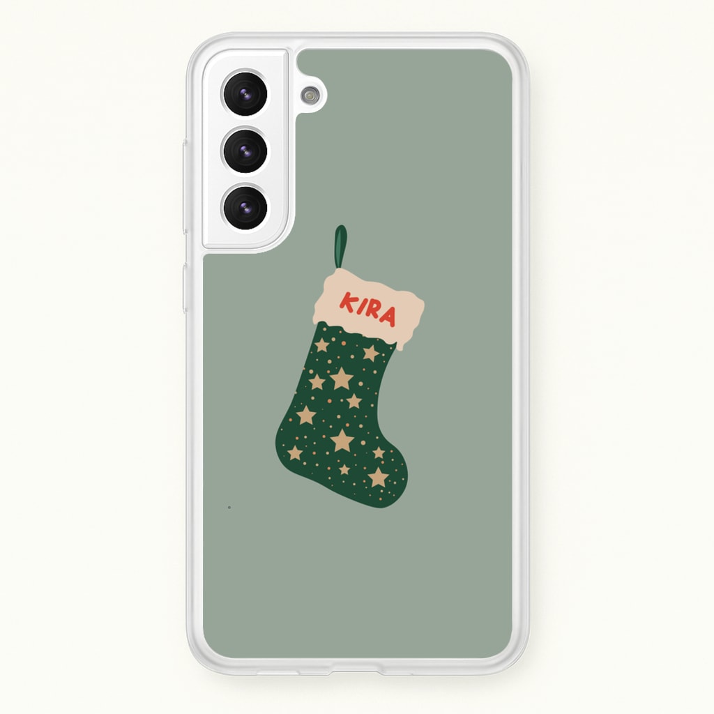 Green Stocking - Personalised Christmas - Christmas Phone Case for Galaxy S22