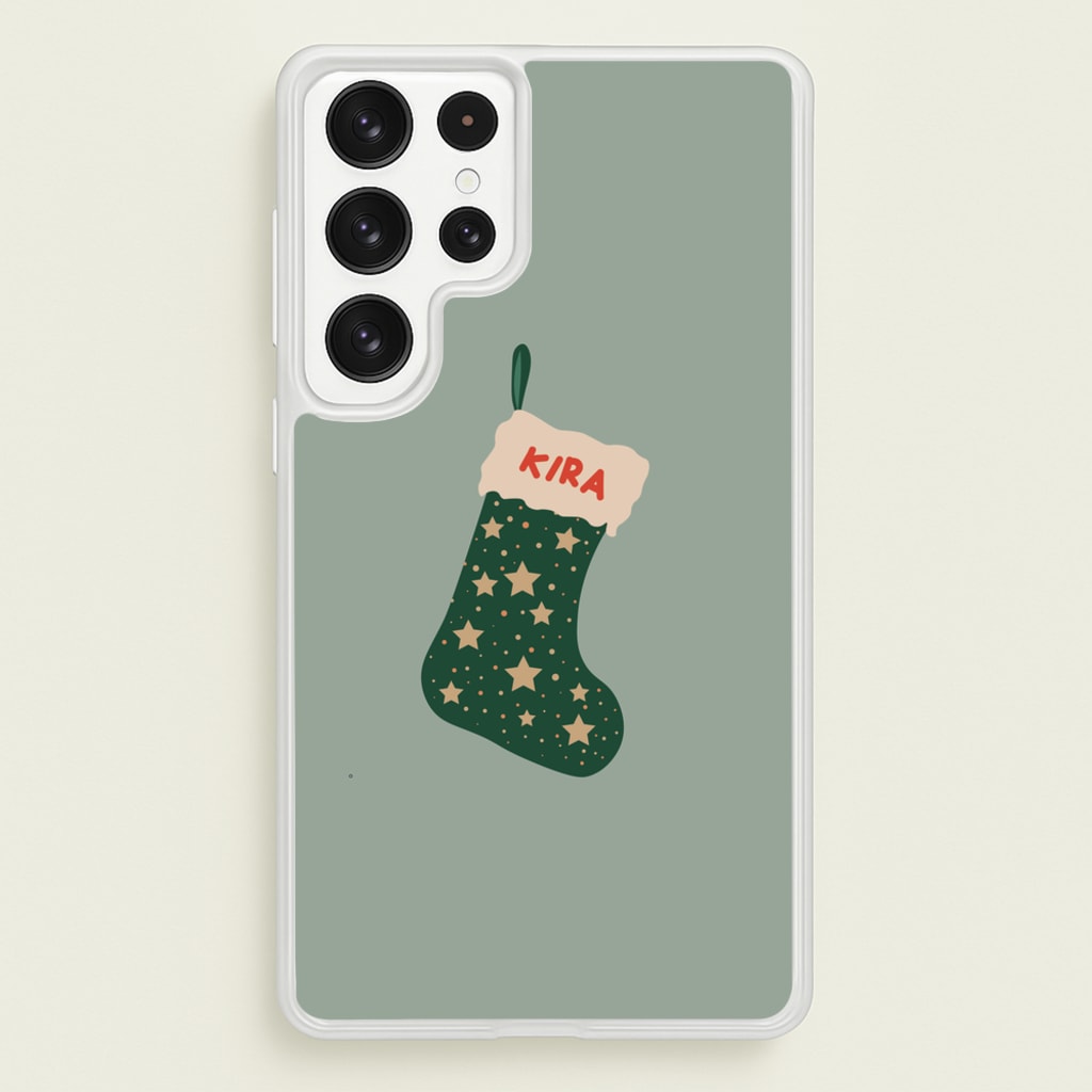 Green Stocking - Personalised Christmas - Christmas Phone Case for Galaxy S22 Ultra