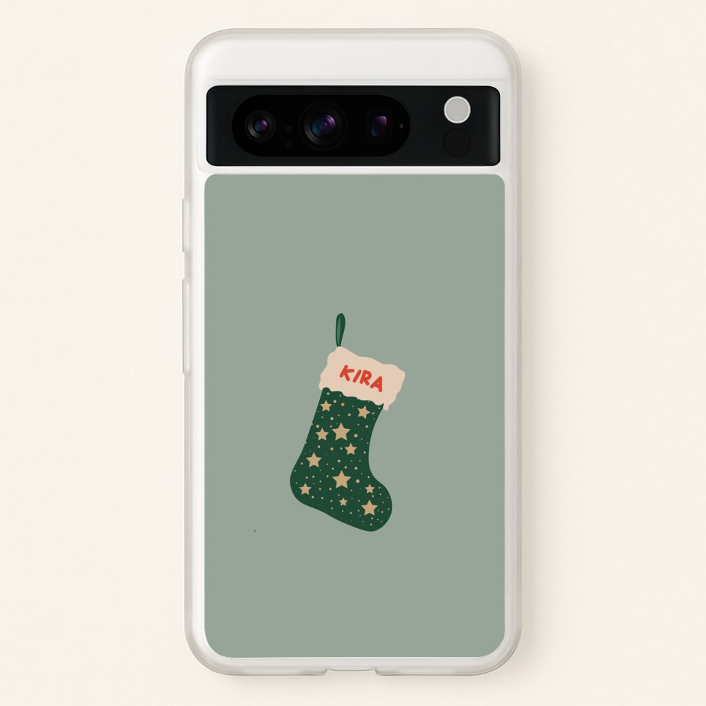 Green Stocking - Personalised Christmas - Christmas Phone Case for Google Pixel 8 Pro