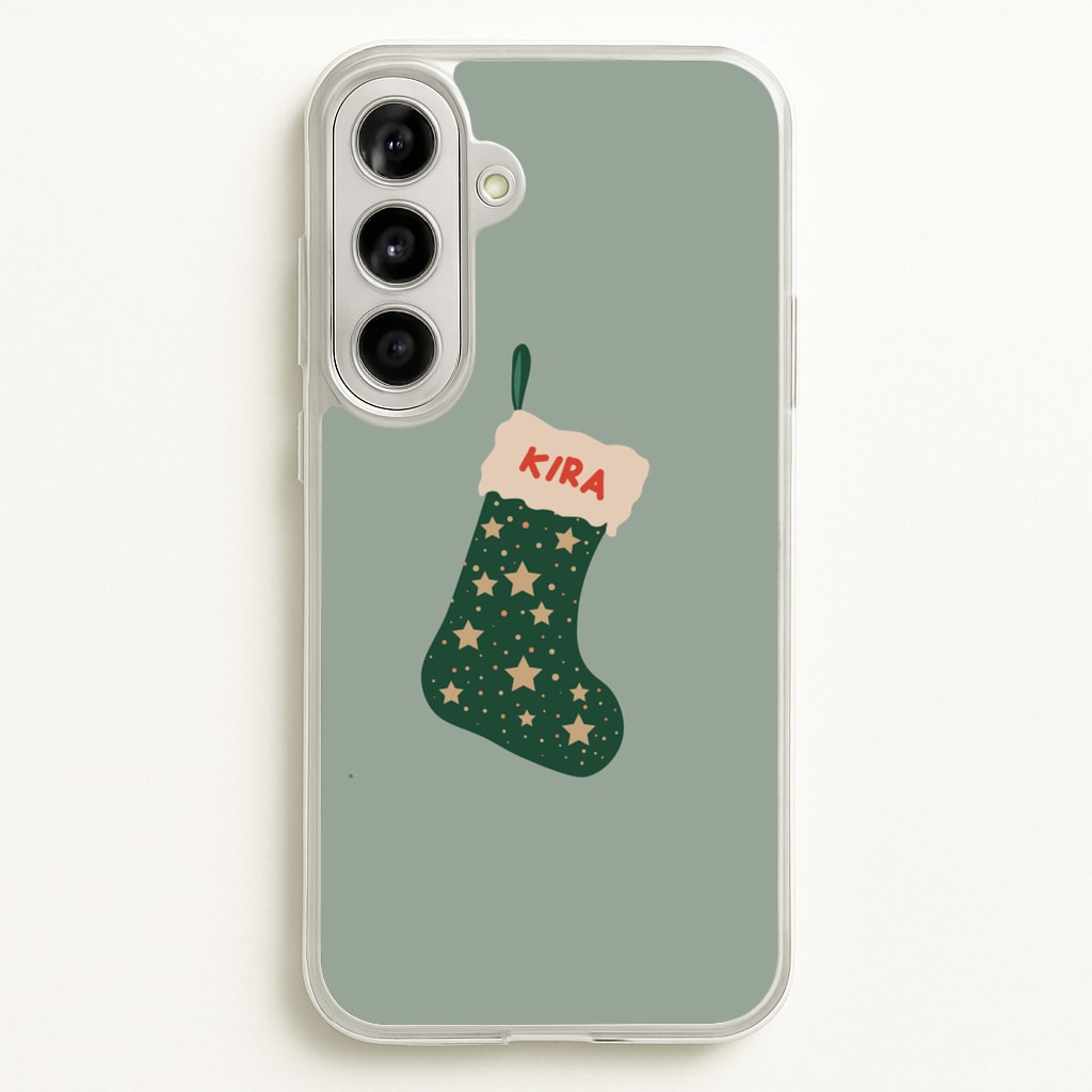 Green Stocking - Personalised Christmas - Christmas Phone Case for Galaxy A56