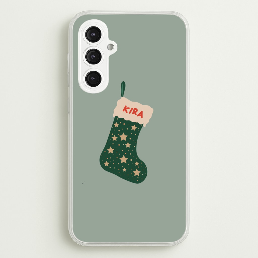 Green Stocking - Personalised Christmas - Christmas Phone Case for Galaxy S23FE