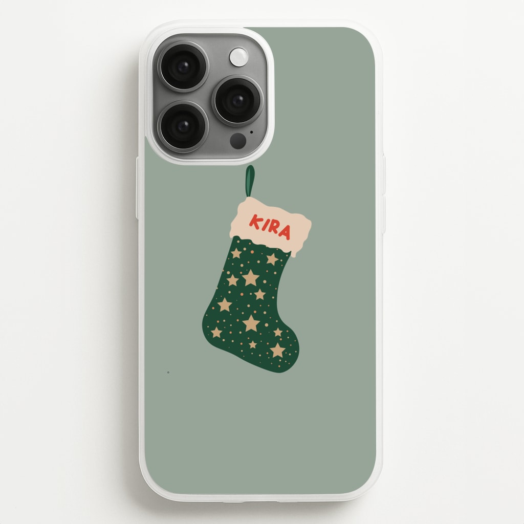 Green Stocking - Personalised Christmas - Christmas Phone Case for iPhone 13 Pro Max
