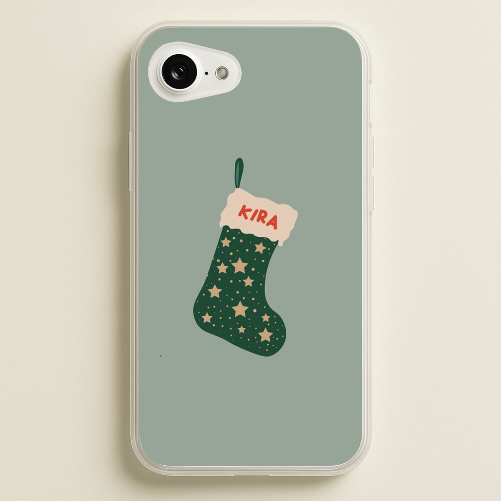 Green Stocking - Personalised Christmas - Christmas Phone Case for iPhone 16e