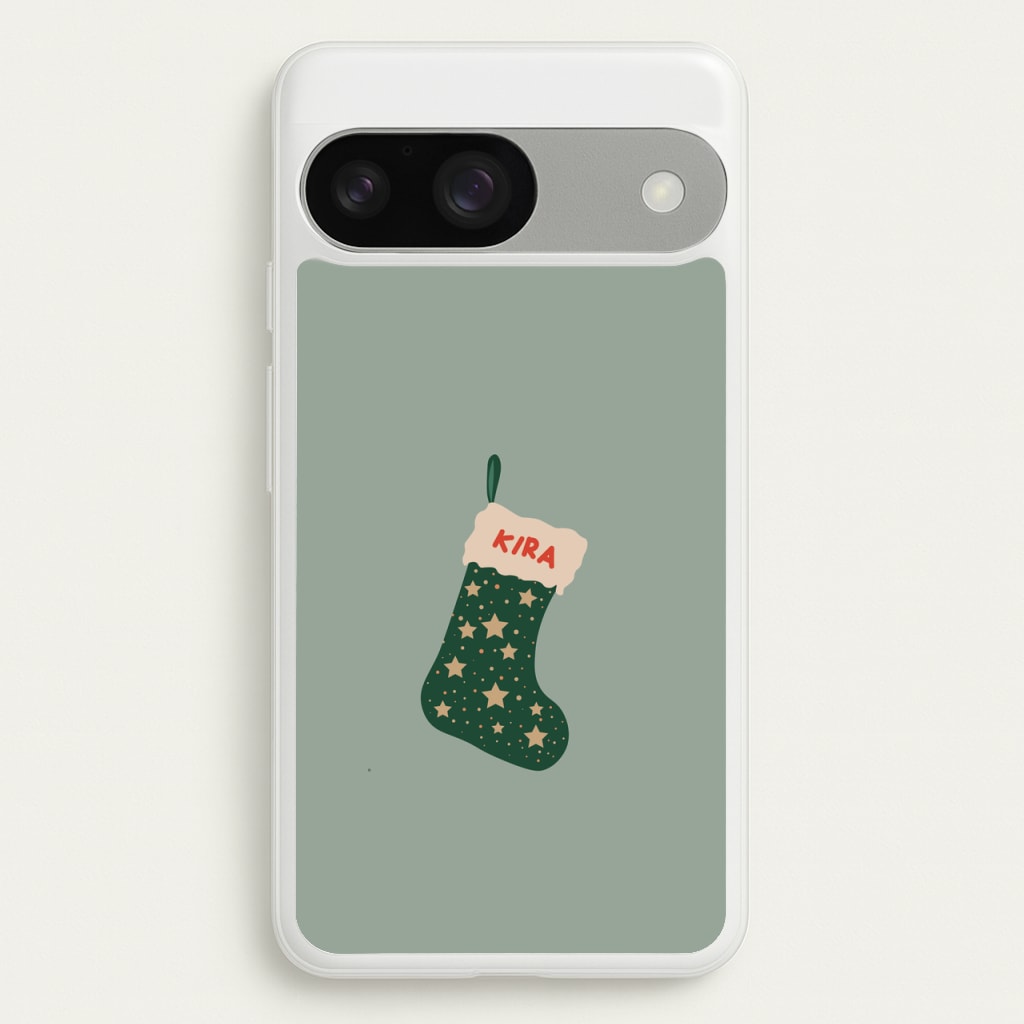 Green Stocking - Personalised Christmas - Christmas Phone Case for Google Pixel 9 / 9 Pro