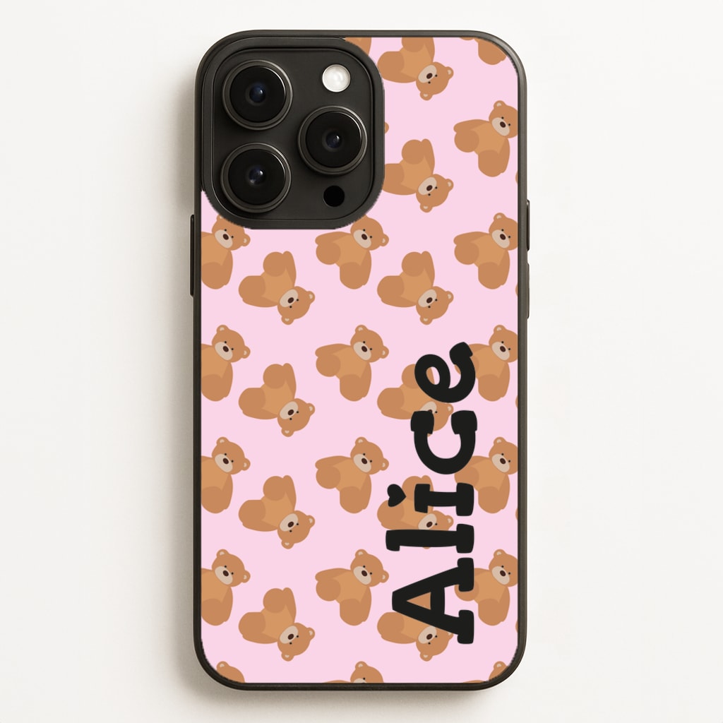 Teddy Bear Pattern - Personalised Christmas - Christmas Phone Case for iPhone 16 Pro Max
