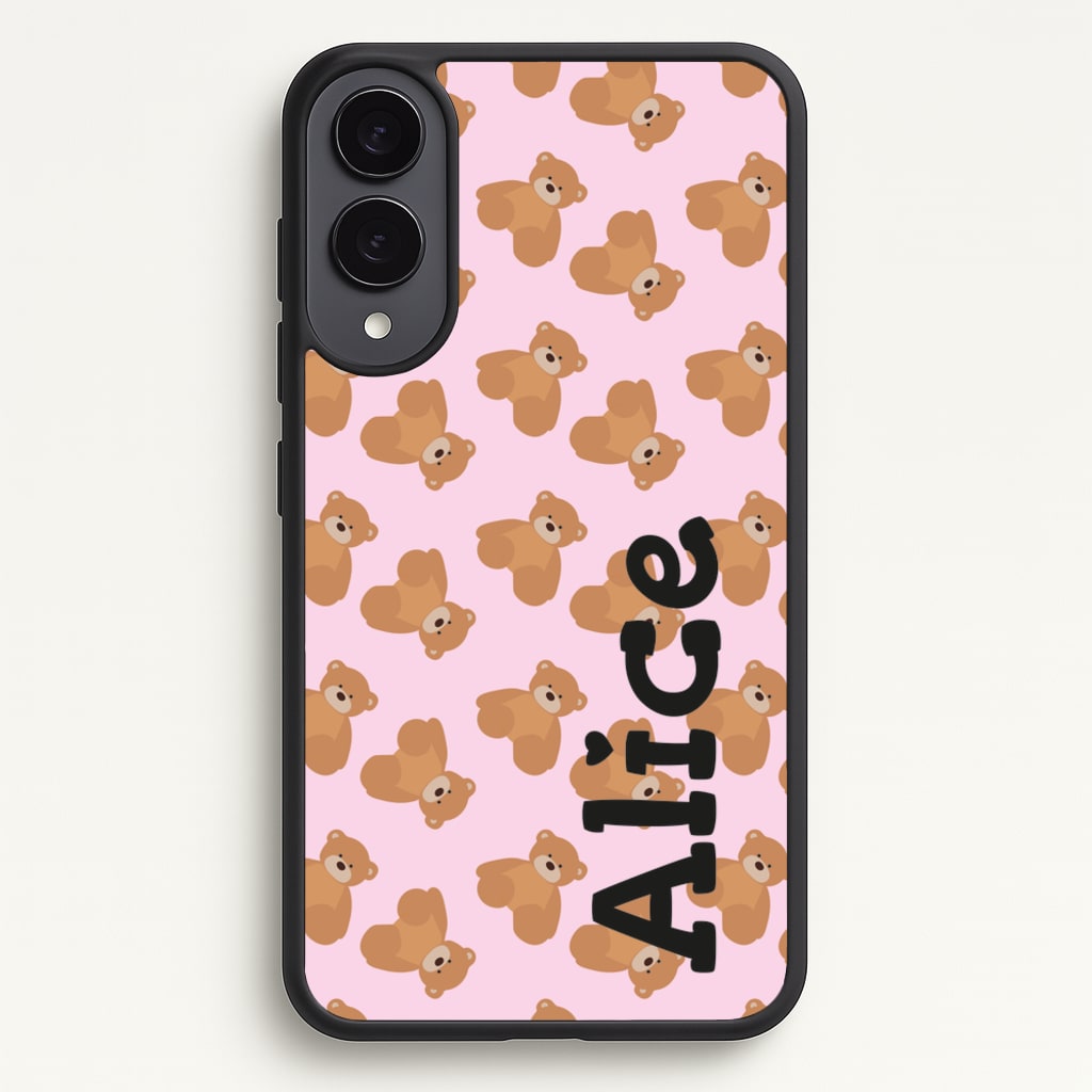 Teddy Bear Pattern - Personalised Christmas - Christmas Phone Case for Galaxy S25 Edge