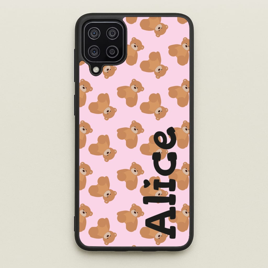 Teddy Bear Pattern - Personalised Christmas - Christmas Phone Case for Galaxy A12