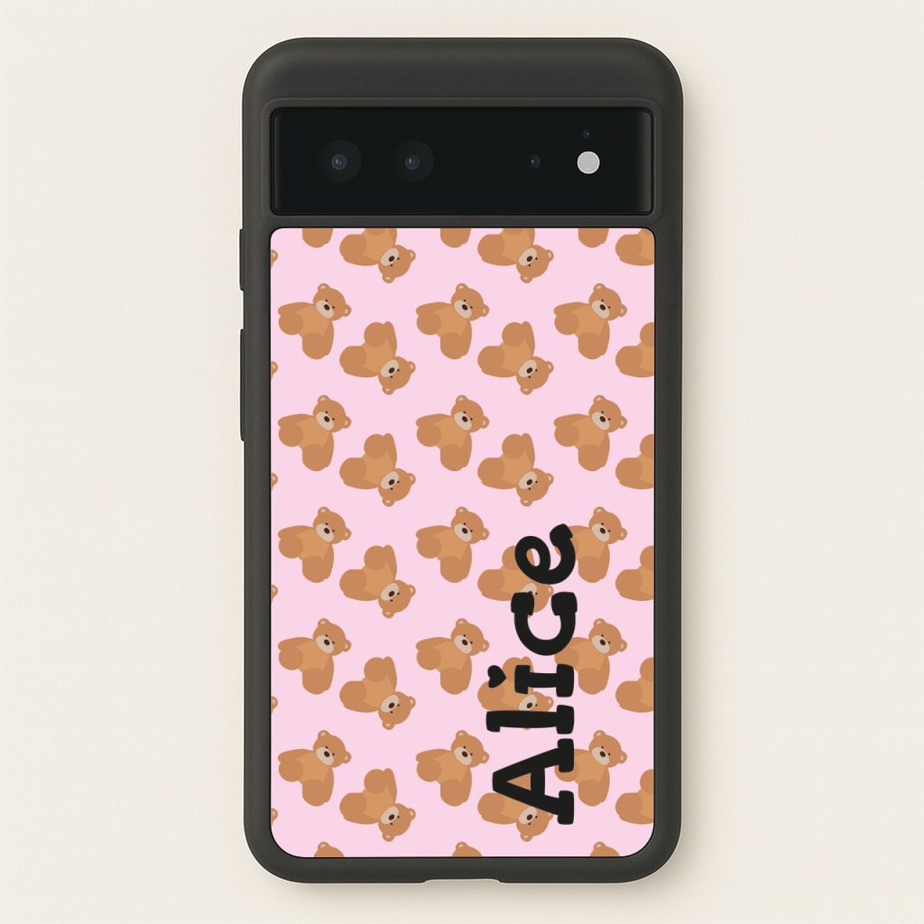 Teddy Bear Pattern - Personalised Christmas - Christmas Phone Case for Google Pixel 6