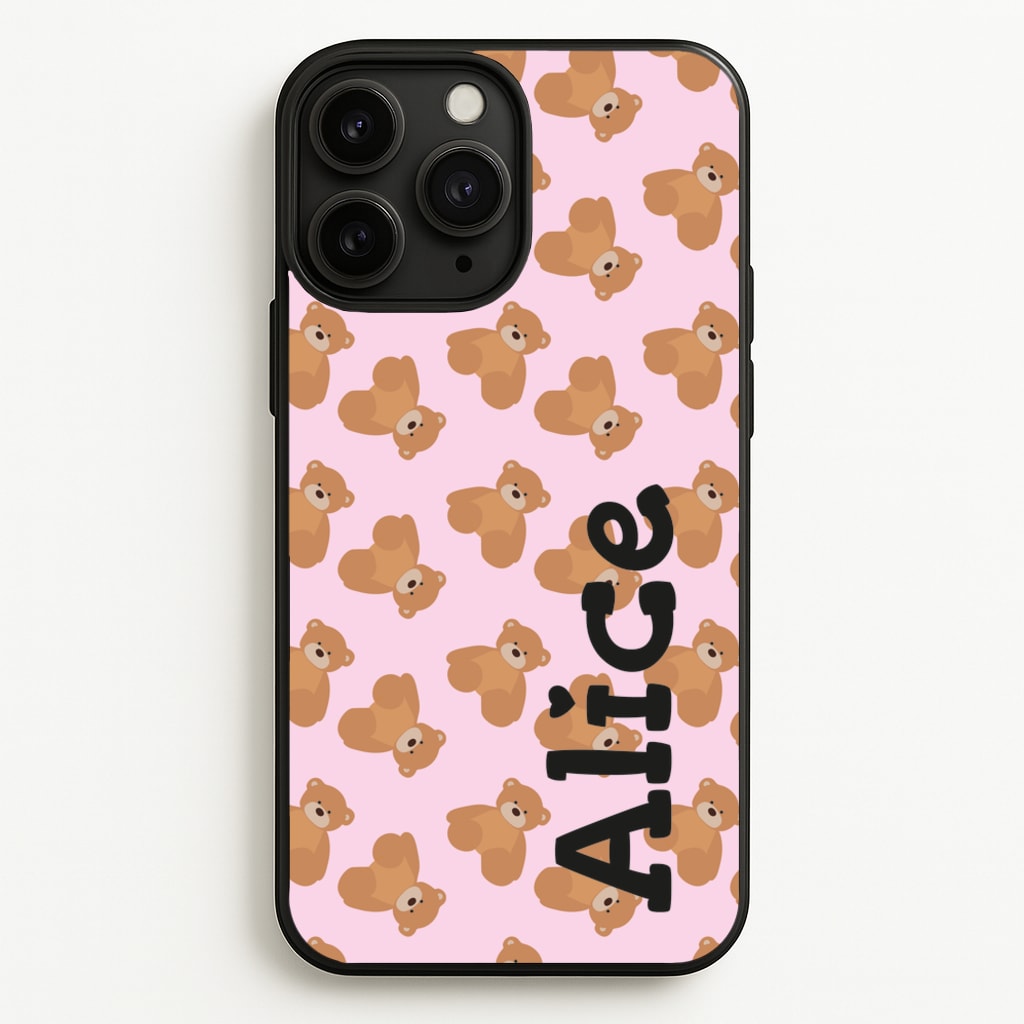Teddy Bear Pattern - Personalised Christmas - Christmas Phone Case for iPhone 11 Pro