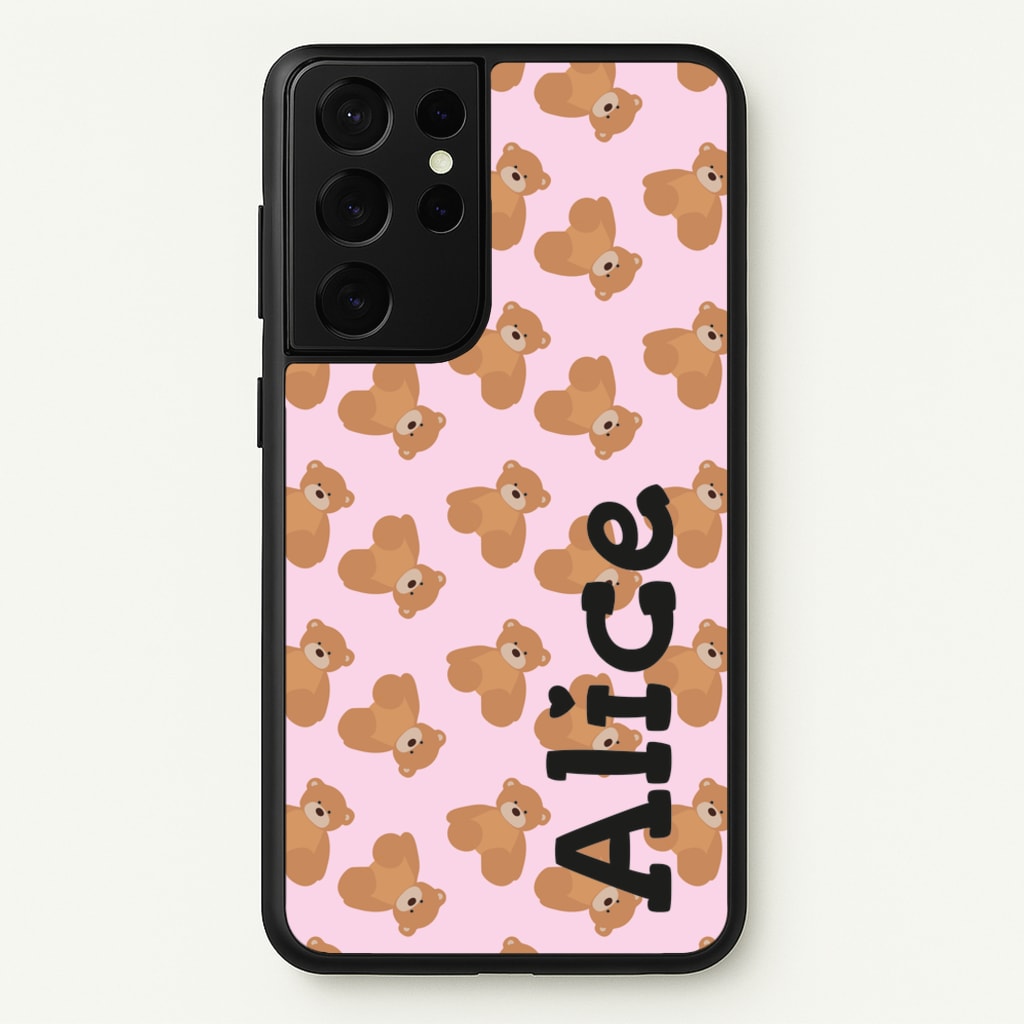 Teddy Bear Pattern - Personalised Christmas - Christmas Phone Case for Galaxy S21 Ultra