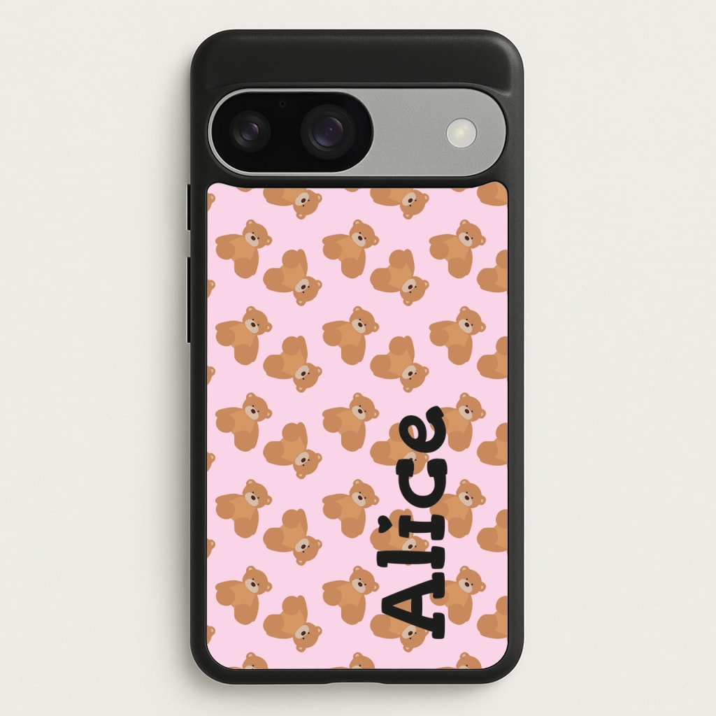 Teddy Bear Pattern - Personalised Christmas - Christmas Phone Case for Google Pixel 9 / 9 Pro
