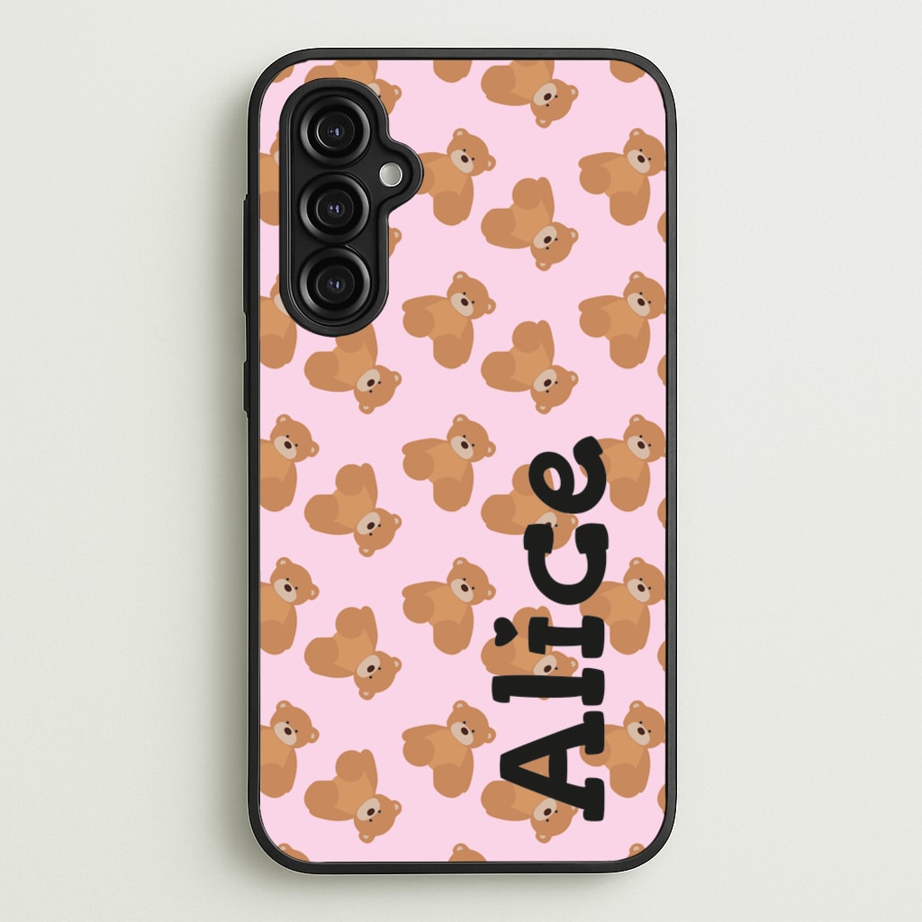 Teddy Bear Pattern - Personalised Christmas - Christmas Phone Case for Galaxy A14