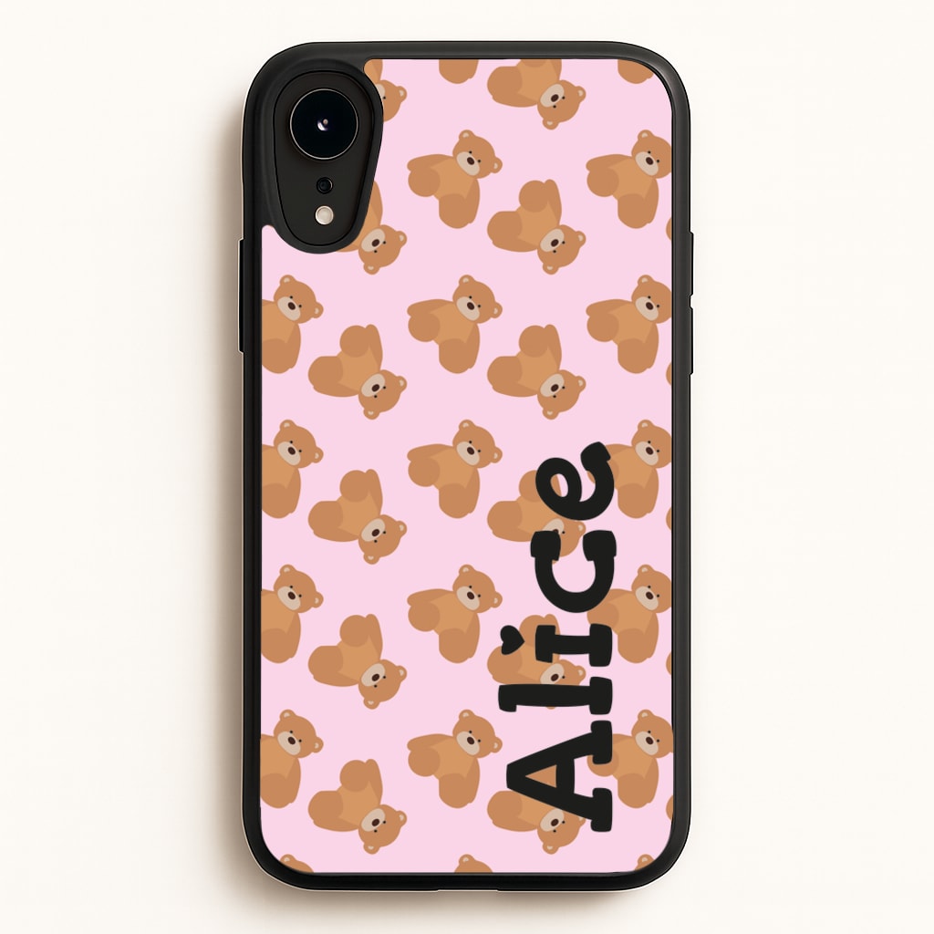 Teddy Bear Pattern - Personalised Christmas - Christmas Phone Case for iPhone XR