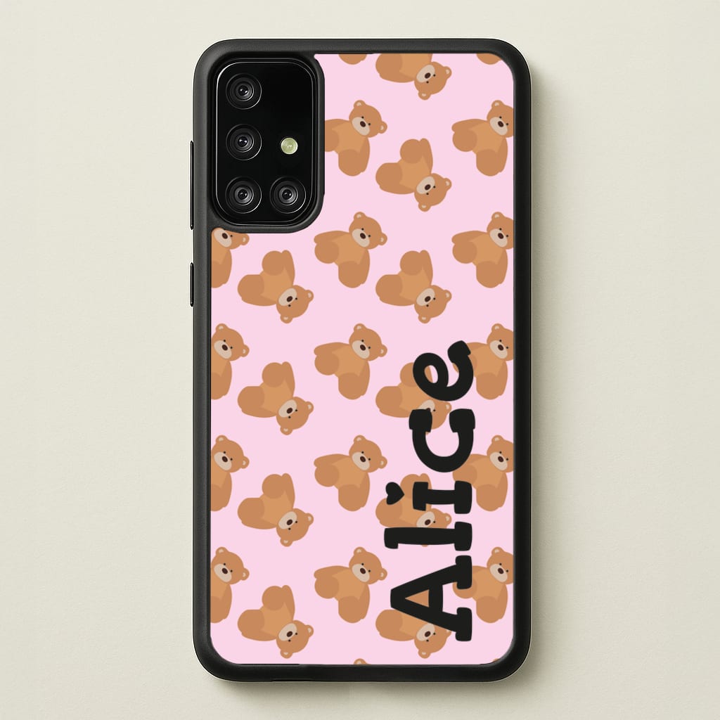 Teddy Bear Pattern - Personalised Christmas - Christmas Phone Case for Galaxy A71