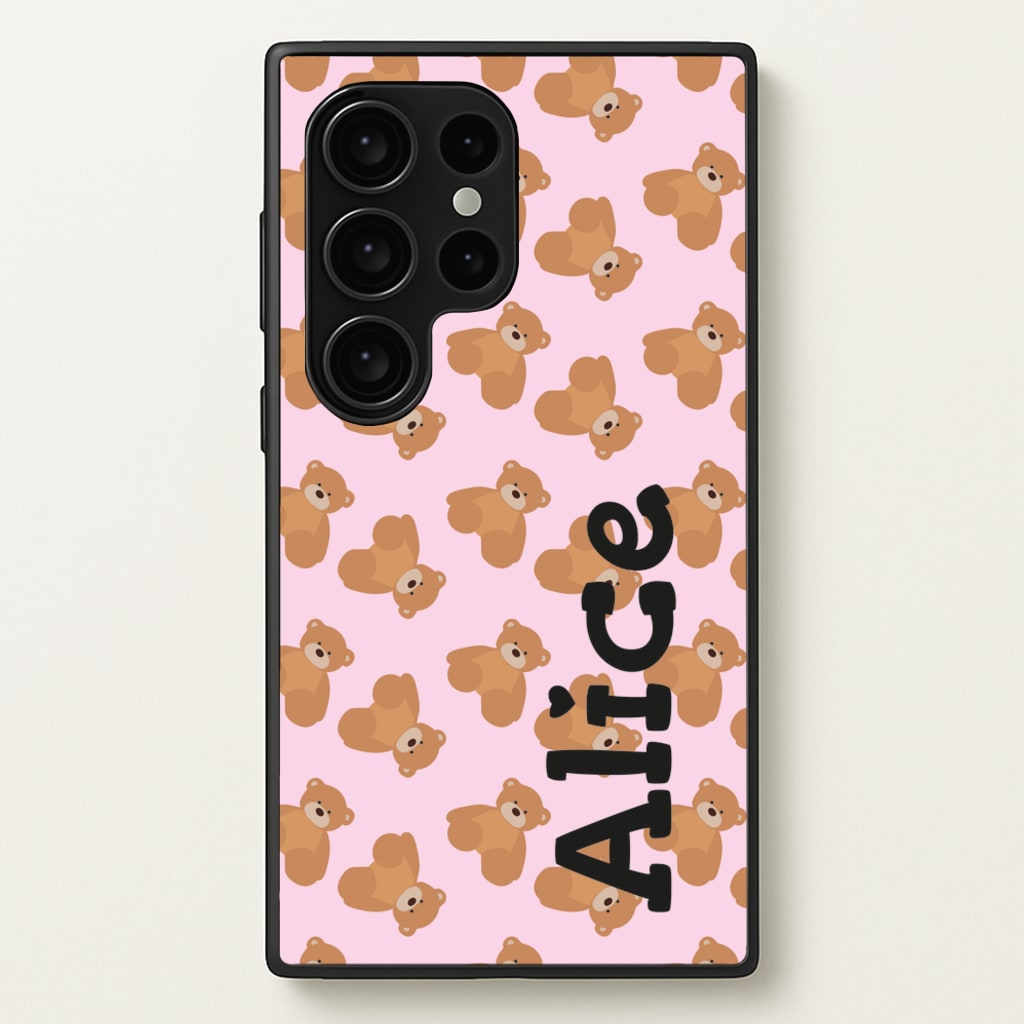 Teddy Bear Pattern - Personalised Christmas - Christmas Phone Case for Galaxy S24 Ultra