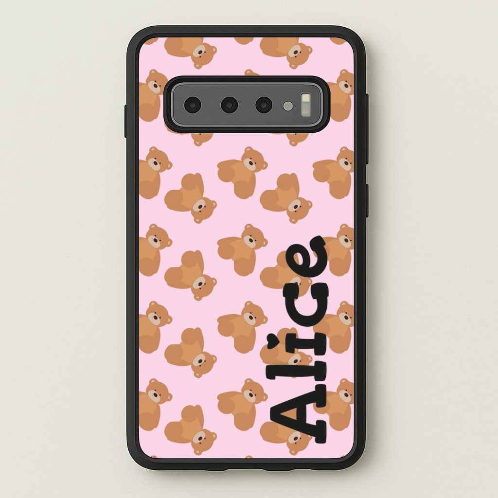 Teddy Bear Pattern - Personalised Christmas - Christmas Phone Case for Galaxy S10