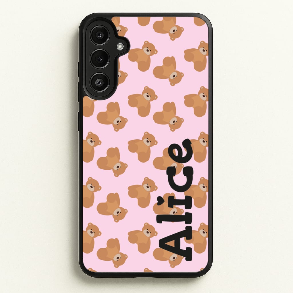 Teddy Bear Pattern - Personalised Christmas - Christmas Phone Case for Galaxy A36