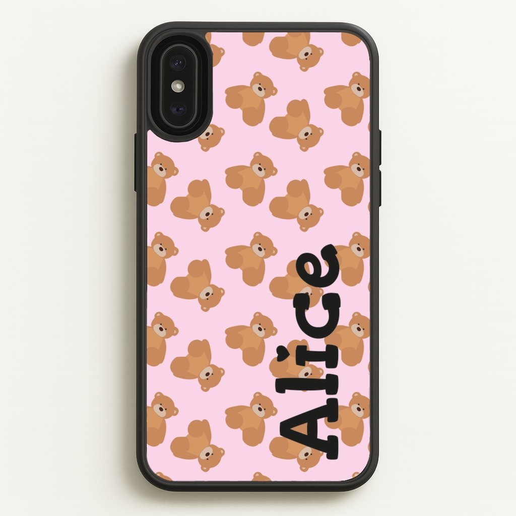Teddy Bear Pattern - Personalised Christmas - Christmas Phone Case for iPhone XS Max