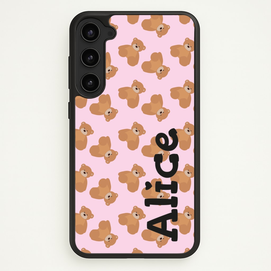 Teddy Bear Pattern - Personalised Christmas - Christmas Phone Case for Galaxy S23
