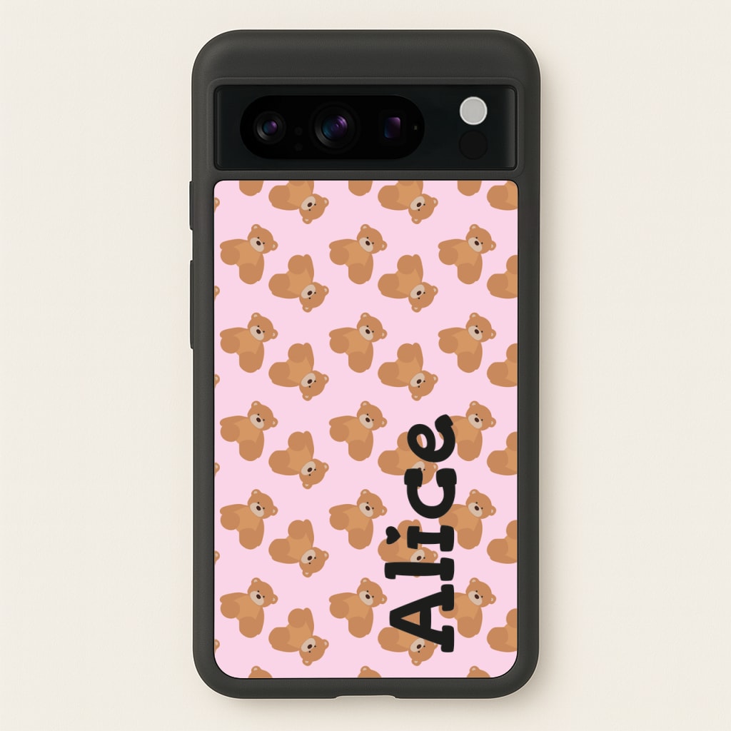 Teddy Bear Pattern - Personalised Christmas - Christmas Phone Case for Google Pixel 8 Pro
