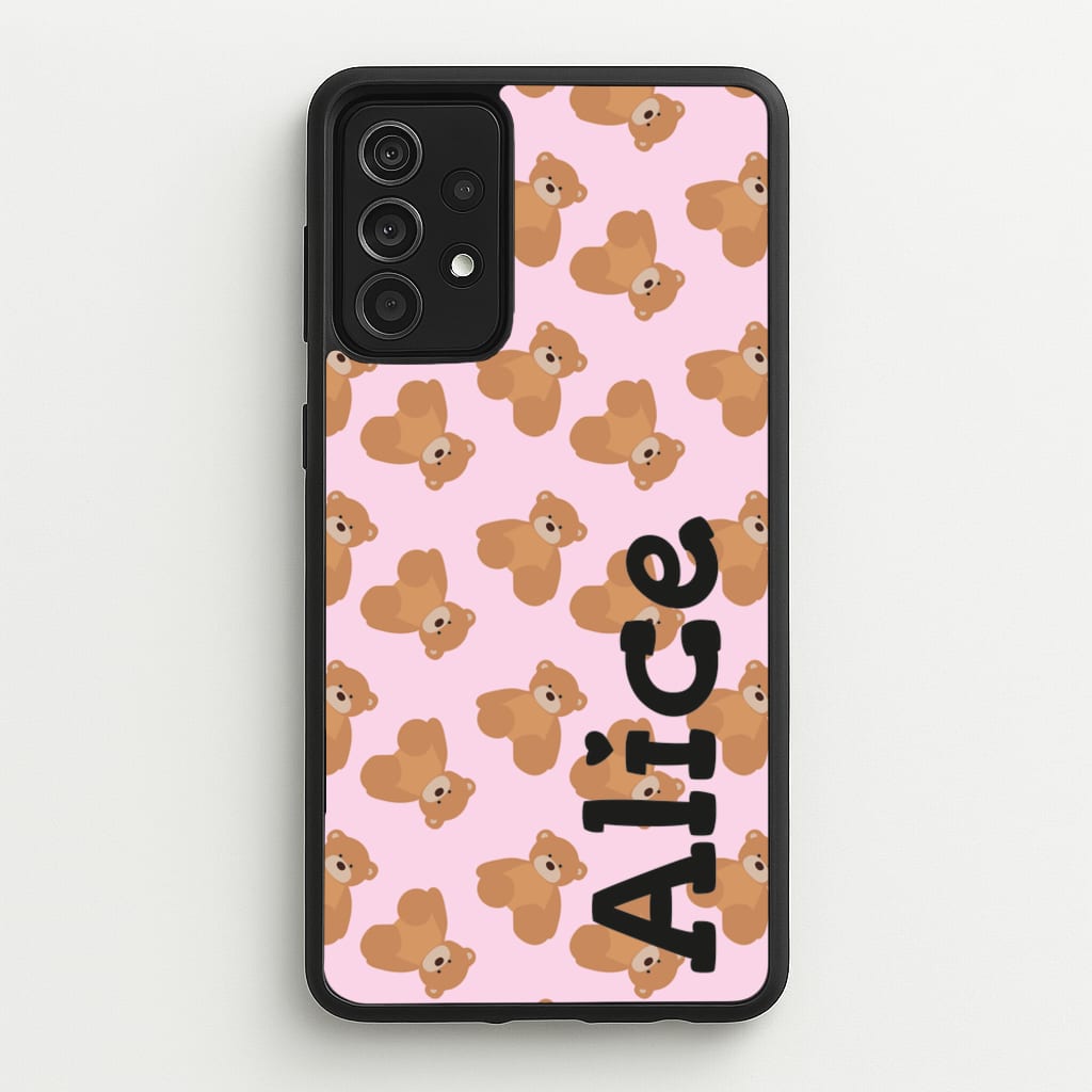 Teddy Bear Pattern - Personalised Christmas - Christmas Phone Case for Galaxy A52 / A52s