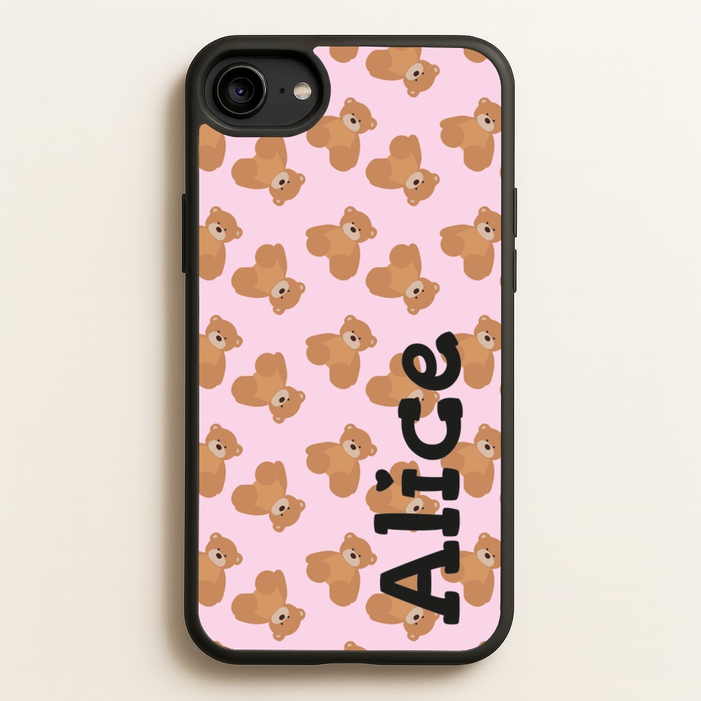 Teddy Bear Pattern - Personalised Christmas - Christmas Phone Case for iPhone 6 / 7 / 8 / SE
