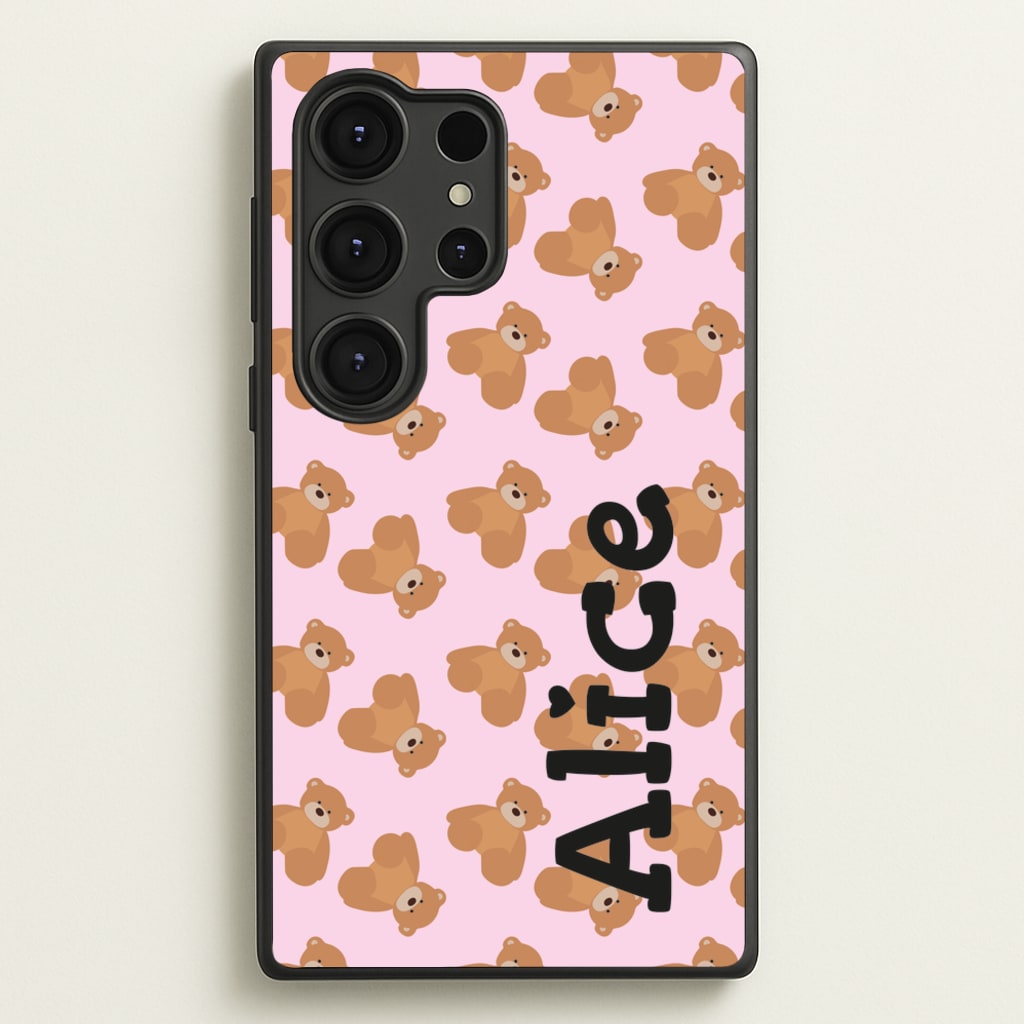 Teddy Bear Pattern - Personalised Christmas - Christmas Phone Case for Galaxy S25 Ultra