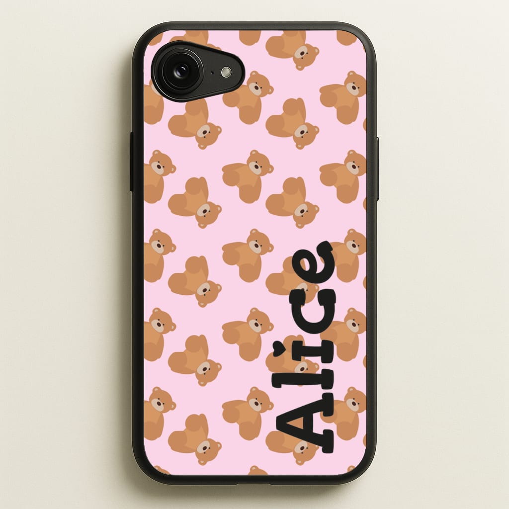 Teddy Bear Pattern - Personalised Christmas - Christmas Phone Case for iPhone 16e