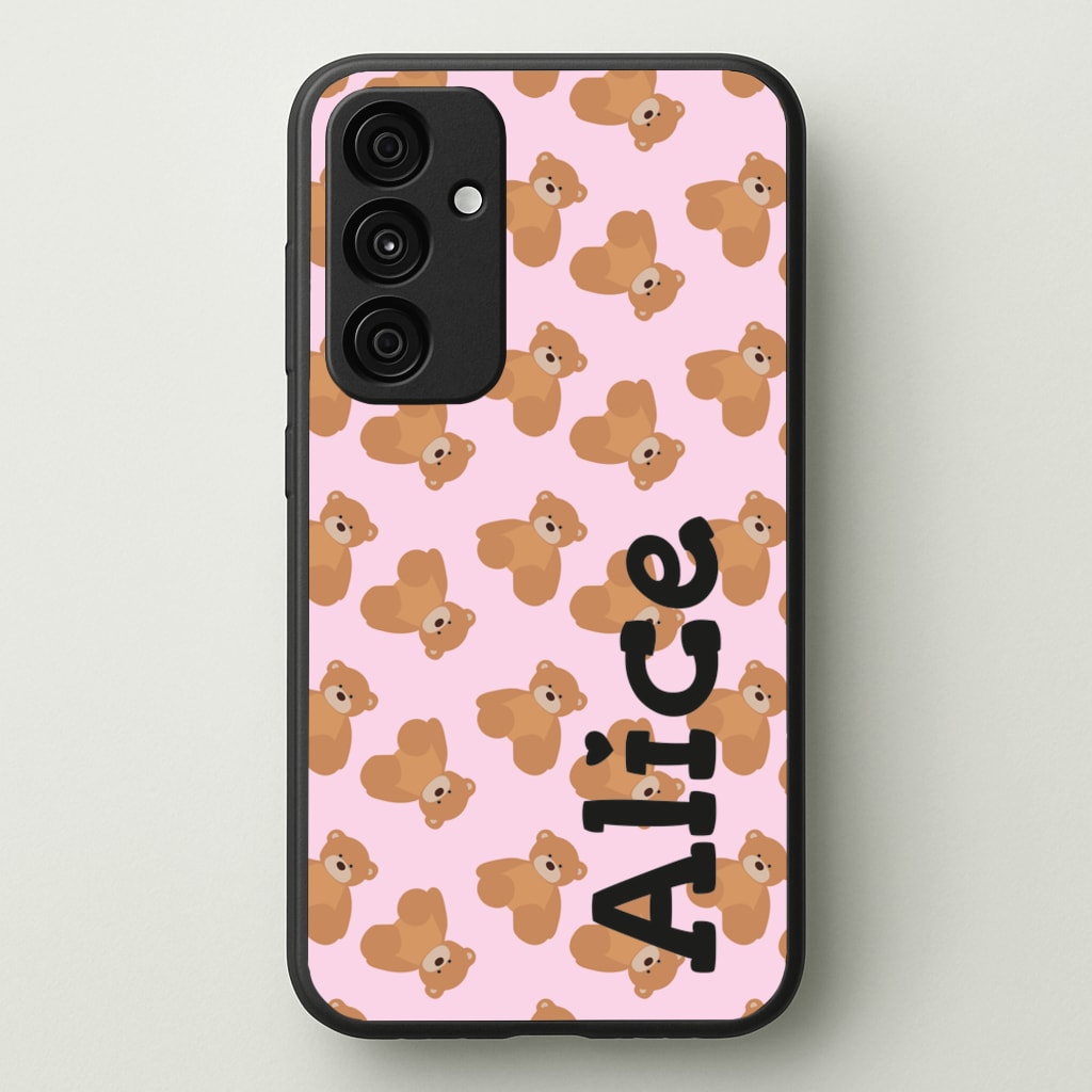 Teddy Bear Pattern - Personalised Christmas - Christmas Phone Case for Galaxy A55