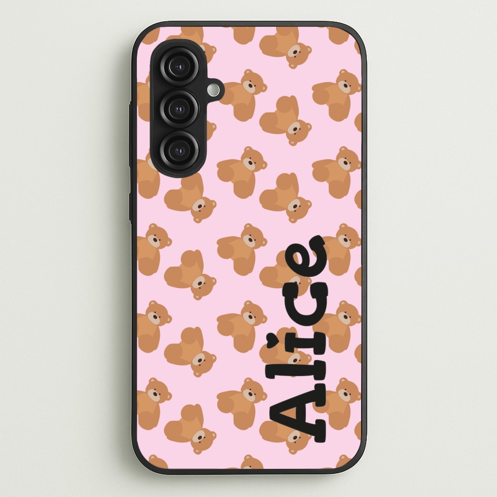 Teddy Bear Pattern - Personalised Christmas - Christmas Phone Case for Galaxy S23FE
