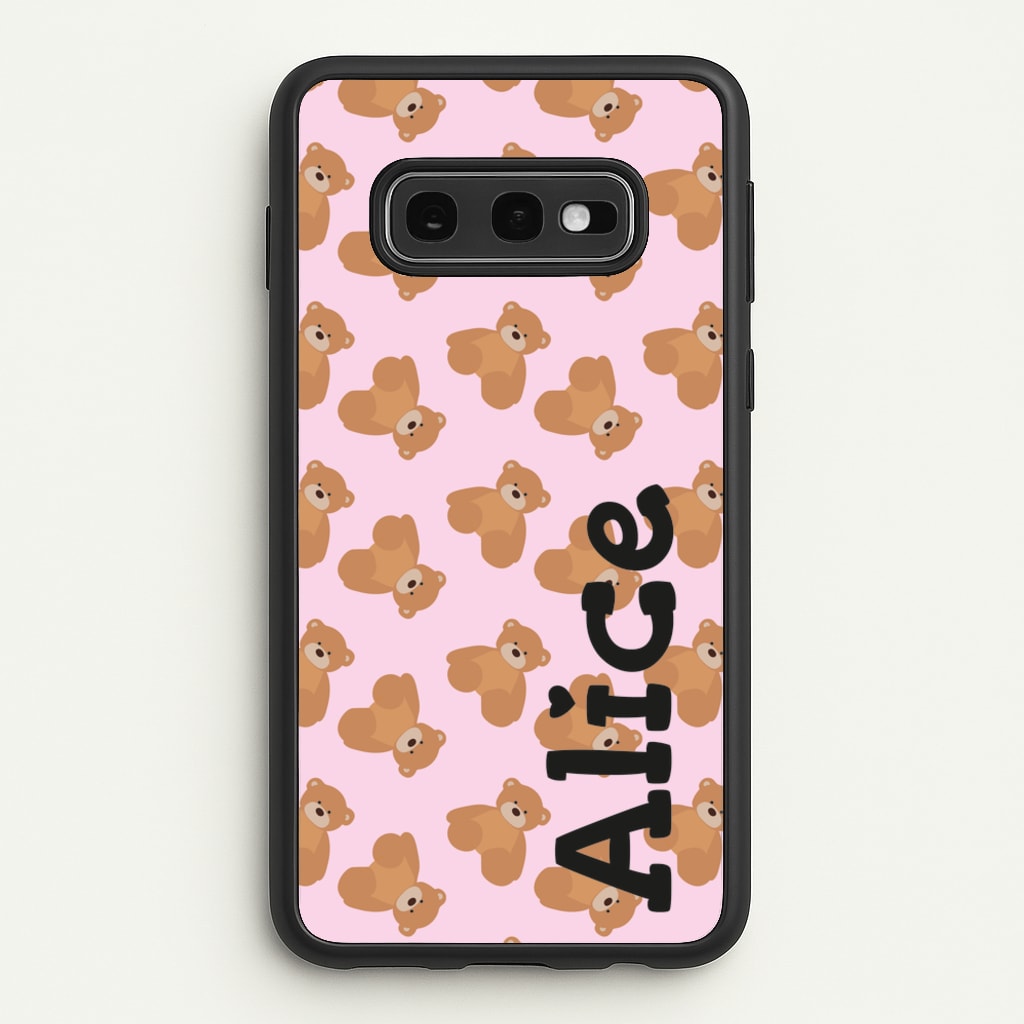 Teddy Bear Pattern - Personalised Christmas - Christmas Phone Case for Galaxy S10e