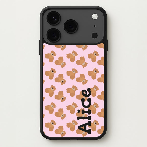 Teddy Bear Pattern - Personalised Christmas Phone Case for iPhone 17 Pro Max