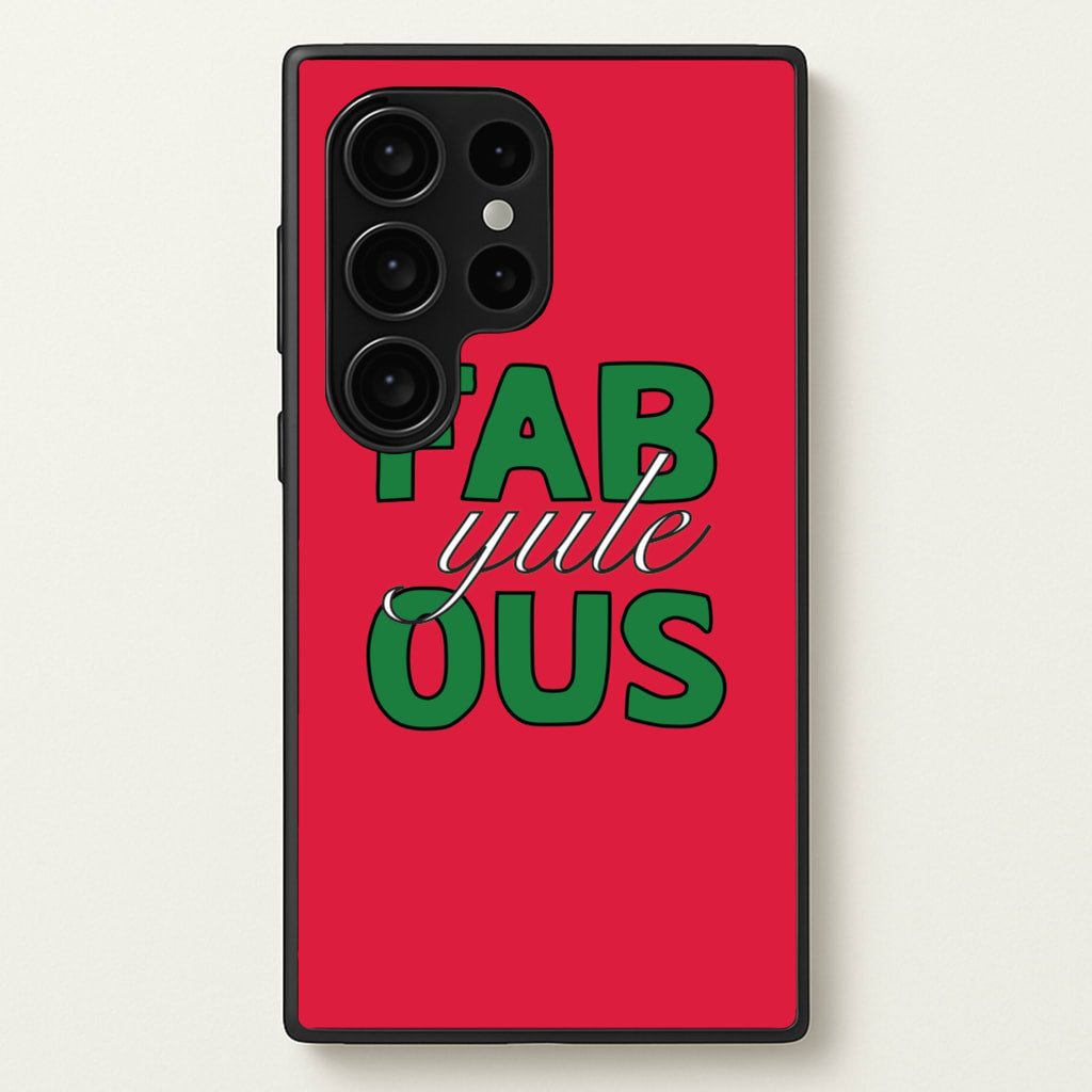 Fab-Yule-Ous Red - Christmas Puns - Christmas Puns Phone Case for Galaxy S24 Ultra