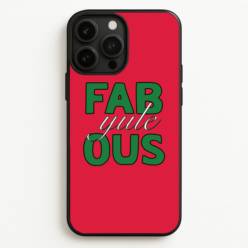 Fab-Yule-Ous Red - Christmas Puns - Christmas Puns Phone Case for iPhone 13 Pro Max
