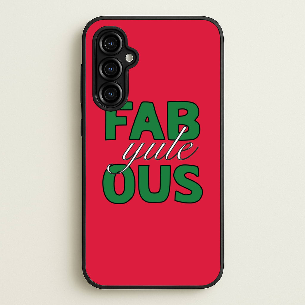 Fab-Yule-Ous Red - Christmas Puns - Christmas Puns Phone Case for Galaxy A54