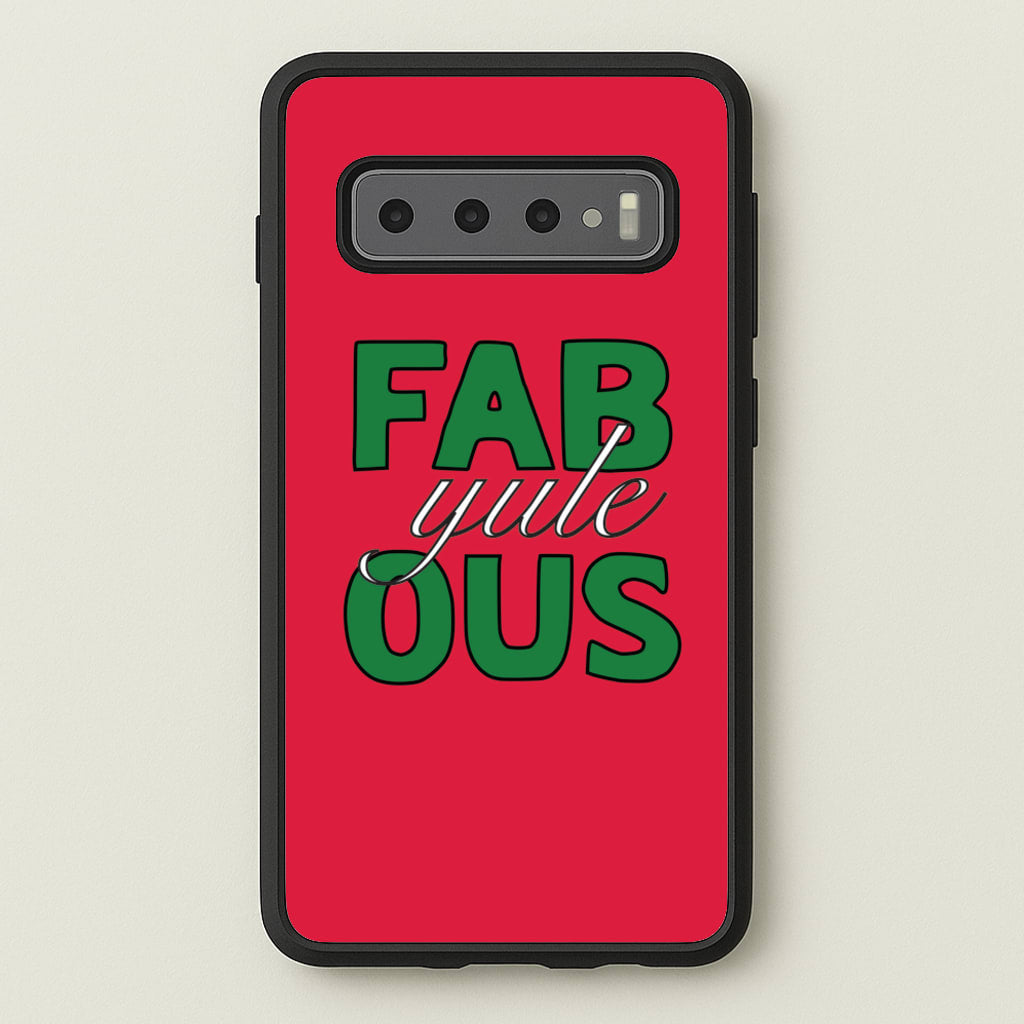 Fab-Yule-Ous Red - Christmas Puns - Christmas Puns Phone Case for Galaxy S10