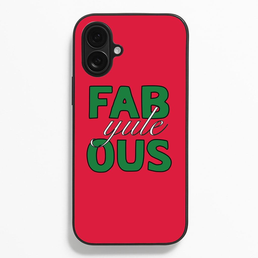 Fab-Yule-Ous Red - Christmas Puns - Christmas Puns Phone Case for iPhone 16 Plus