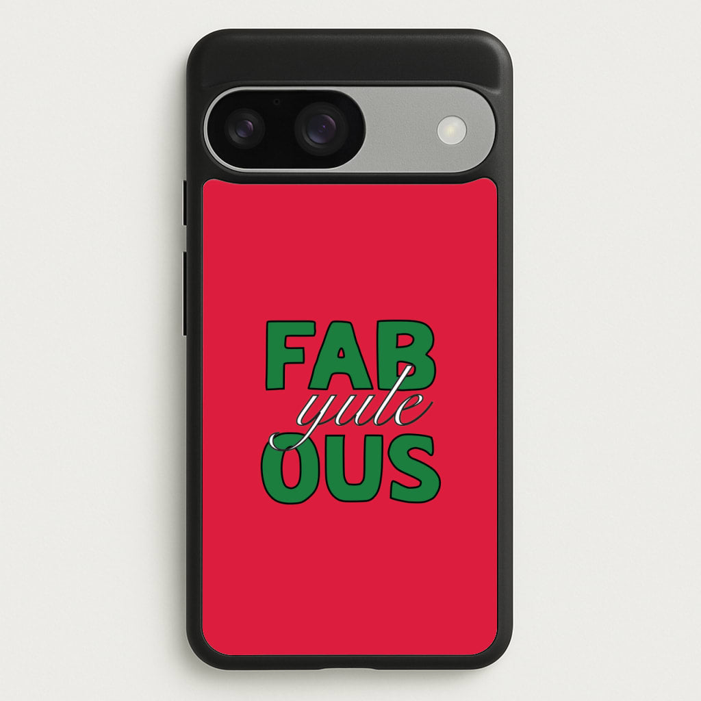 Fab-Yule-Ous Red - Christmas Puns - Christmas Puns Phone Case for Google Pixel 9 / 9 Pro