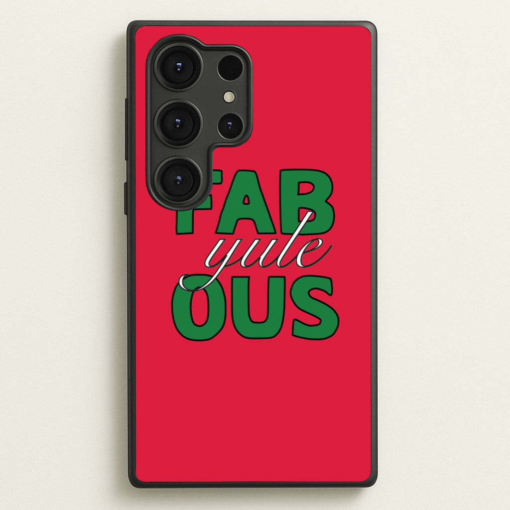 Fab-Yule-Ous Red - Christmas Puns - Christmas Puns Phone Case for Galaxy S25 Ultra
